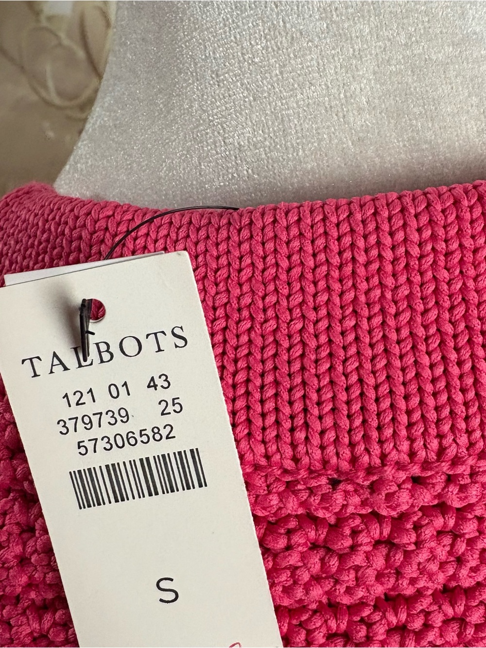 NEW Talbots Hot Pink Textured V-Neck Button Cardigan - Picture 9 of 11